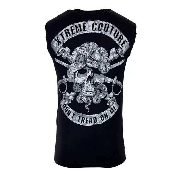Xtreme Couture Men's T-shirt DON'T TREAD MUSCLE TEE Sleeveless Black - Picture 5 of 8